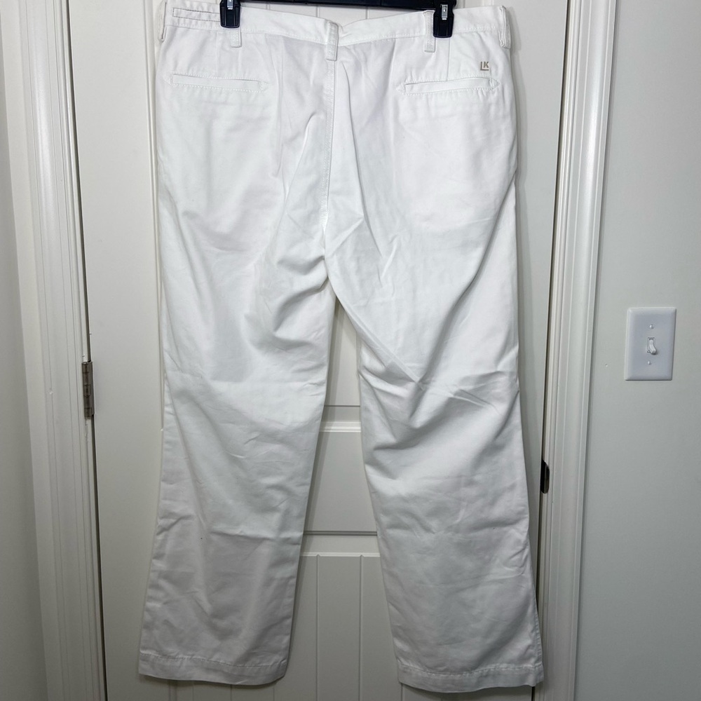 NEW Life Khaki Men’s solid white straight leg relaxed khaki casual pants‎ 40x32 - Picture 5 of 8